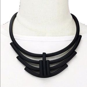 Black Rubber Statement Necklace
